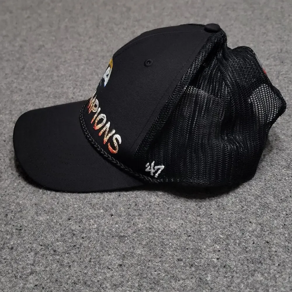 Los Angeles Rams Hat Baseball Cap Mens Black '47 Super Bowl LVI Trucker Snapback